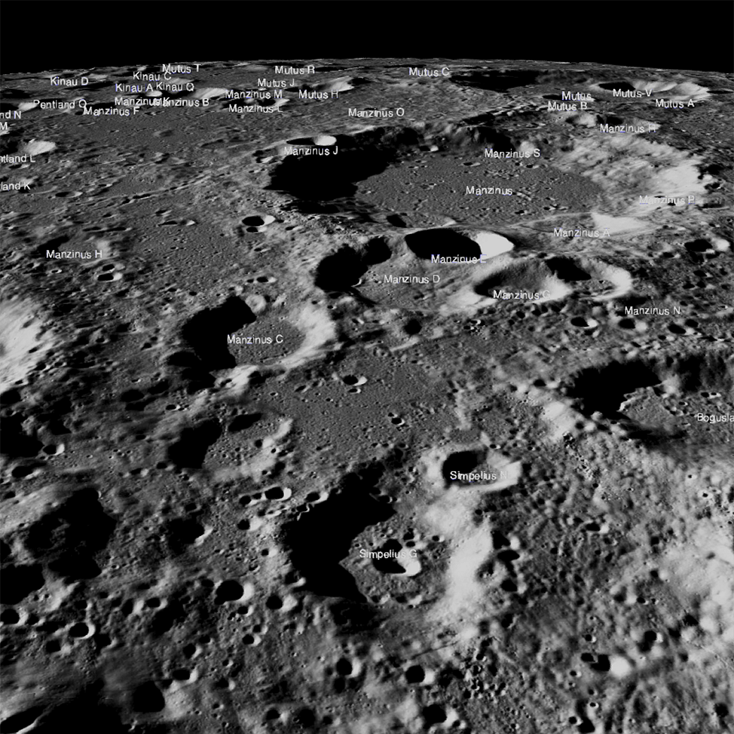 The Chandrayaan-2 lander, Vikram, attempted a landing Sept. 7 (Sept. 6 in the United States),on a small patch of lunar highland smooth plains between Simpelius N and Manzinus C craters. Photo/NASA