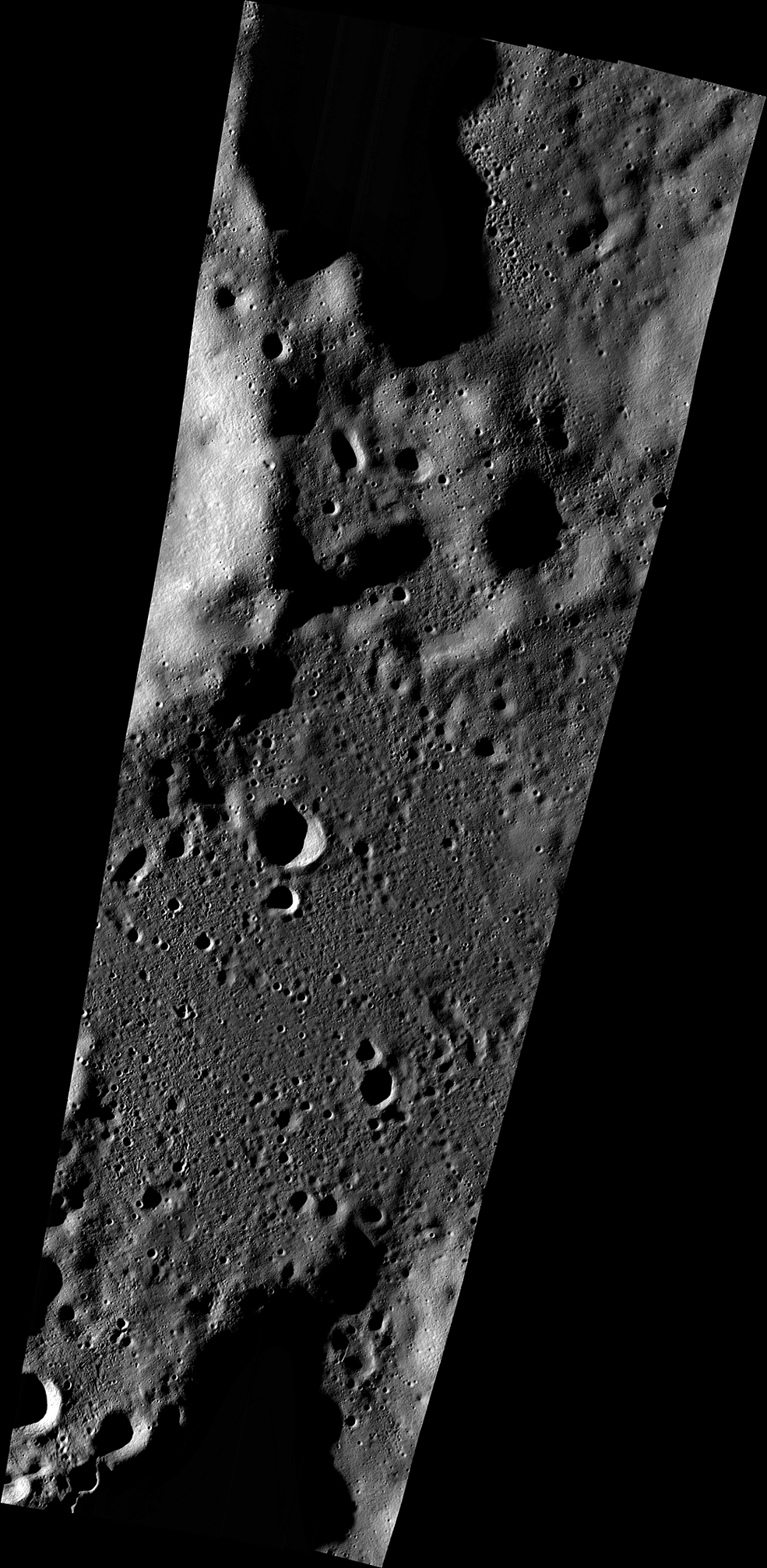 A wide view of a series of Lunar Reconnaisance Orbiter Camera's narrow-angle camera images collected onSept. 17 showing the area of the targeted Vikram landing site. Photo/NASA