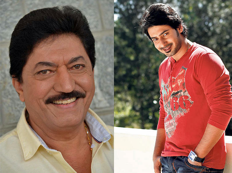 Actors Devraj and his son Prajwal