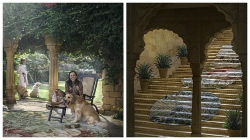 (L) Vinita Chaitanya; (R) The Inde-Rose Collection by Jaipur Rugs. Credit: Fabian Charuau