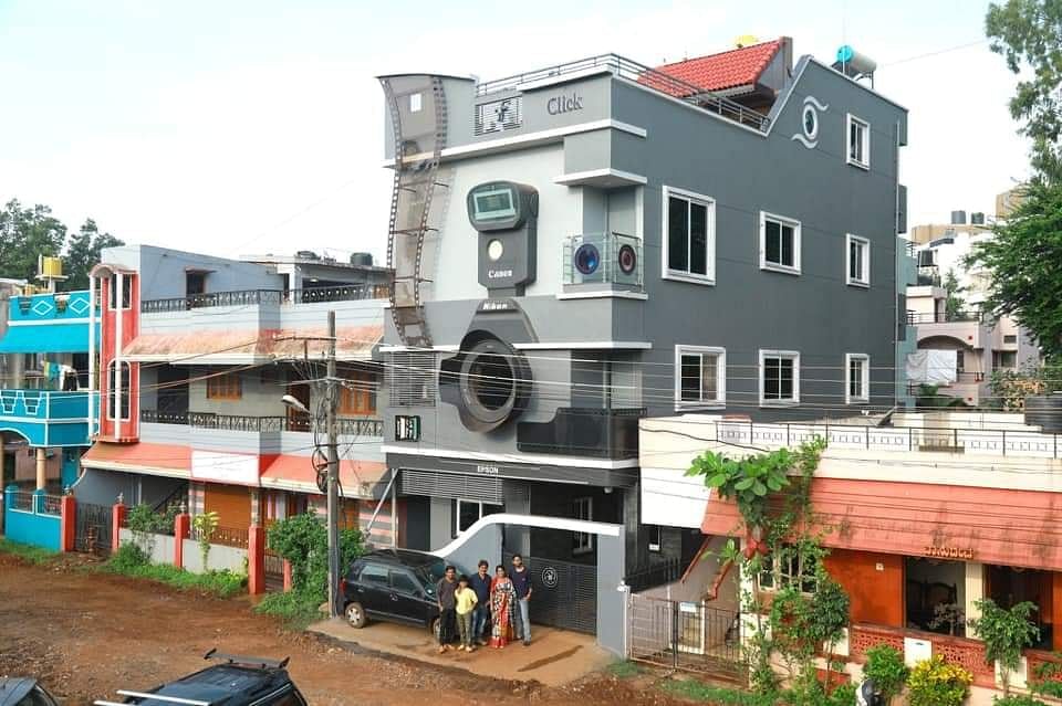 This Karnataka man built himself a camera-shaped house