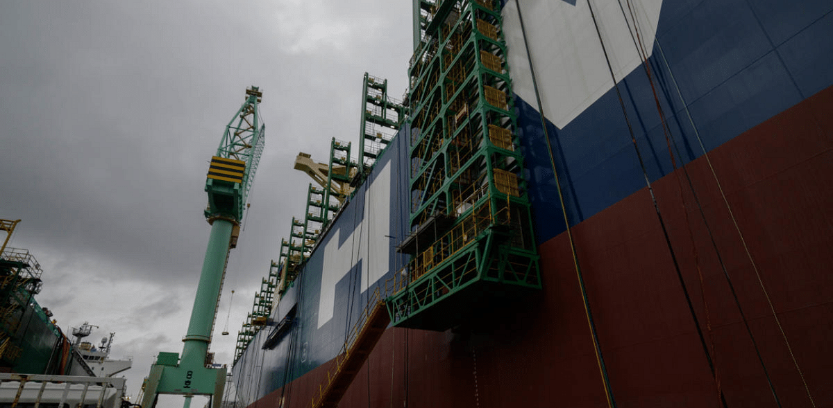 World's biggest container ship takes shape in South Korea