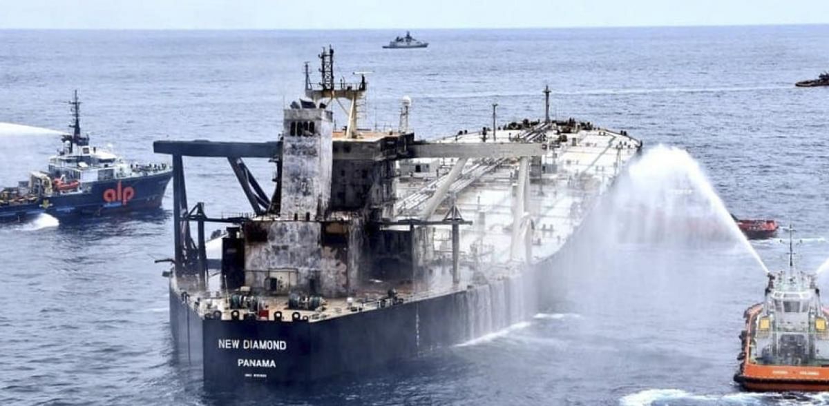 Have 'better control' over new fire in oil tanker, says Sri Lanka