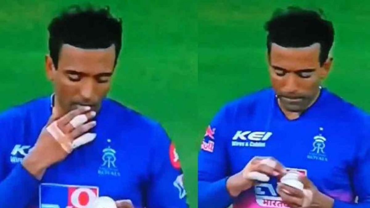 IPL 2020: Robin Uthappa spotted 'applying' saliva on ball