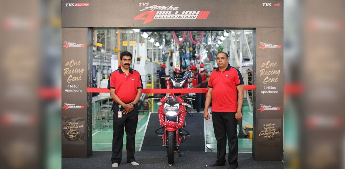 TVS Motors' Apache bikes cross 40 lakh unit sales since launch in 2005