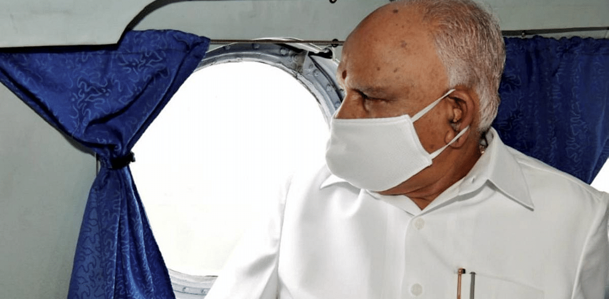 B S Yediyurappa conducts aerial survey of flood-hit districts