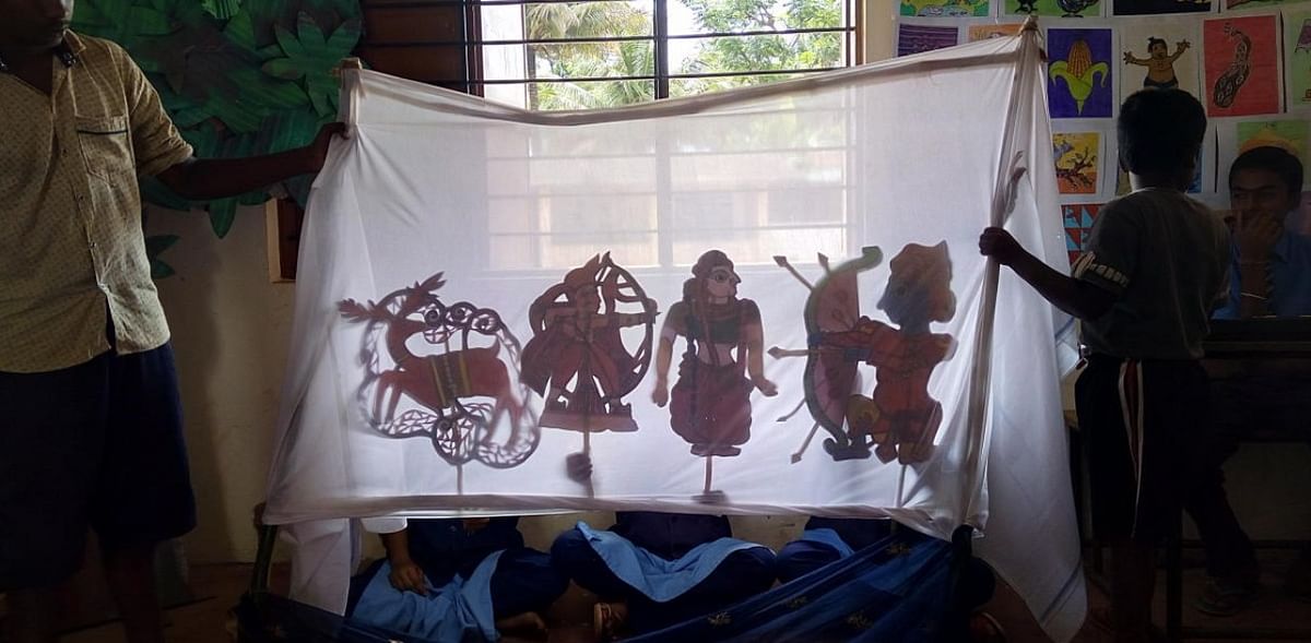 A dance of shadows with leather puppets