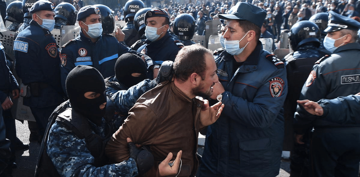 Armenian police make arrests at protest against Karabakh peace deal
