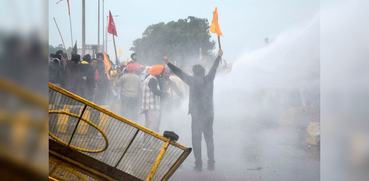 Delhi Chalo: Close to midnight, water cannons used on farmers in Sonipat