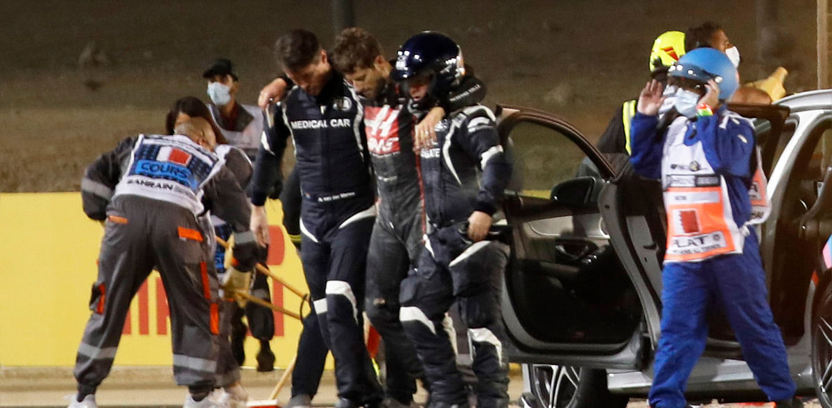 F1 driver Grosjean escapes after horror crash at Bahrain GP