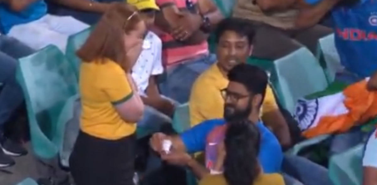 Indian man's marriage proposal to Australian fan during IND-AUS match won hearts