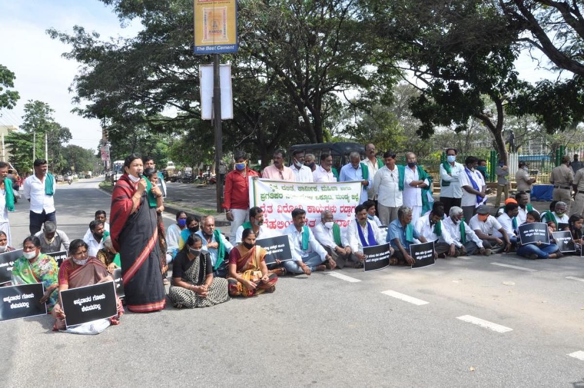 'Delhi Chalo' campaign: Farmers of Hassan, Mandya block roads