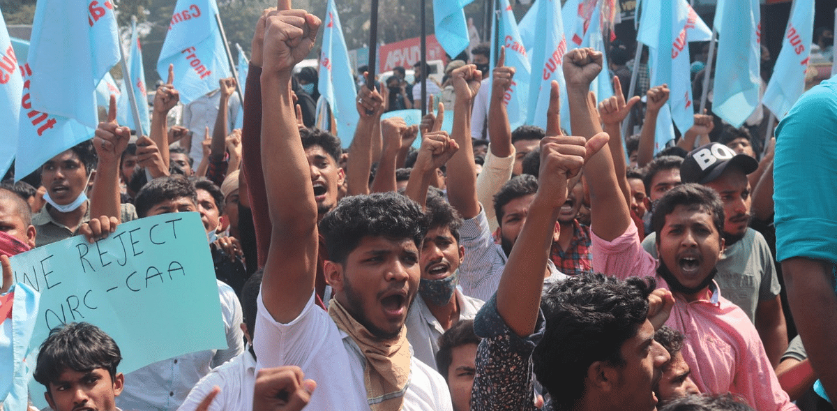 CFI protests outside BJP state president Nalin Kumar Kateel's office