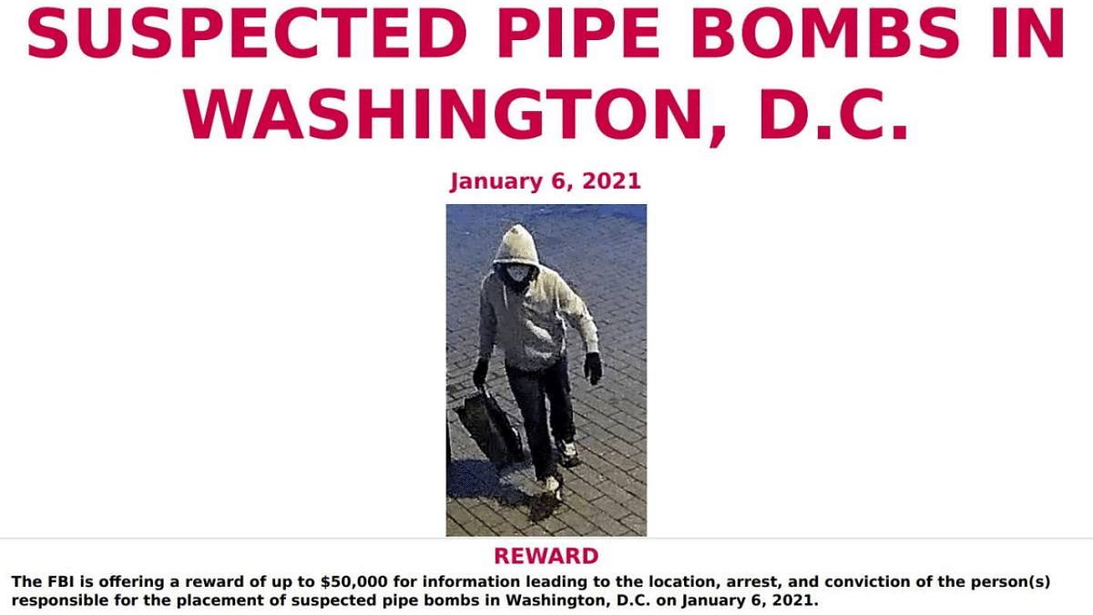 FBI offers reward up to $50,000 for details about individuals who placed pipe bombs in Washington