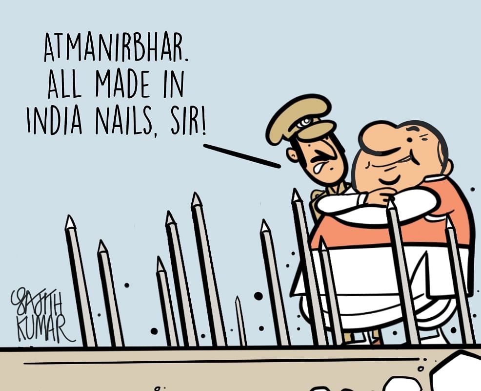 DH Toon | 'Made in India' tools counter farmers' stir