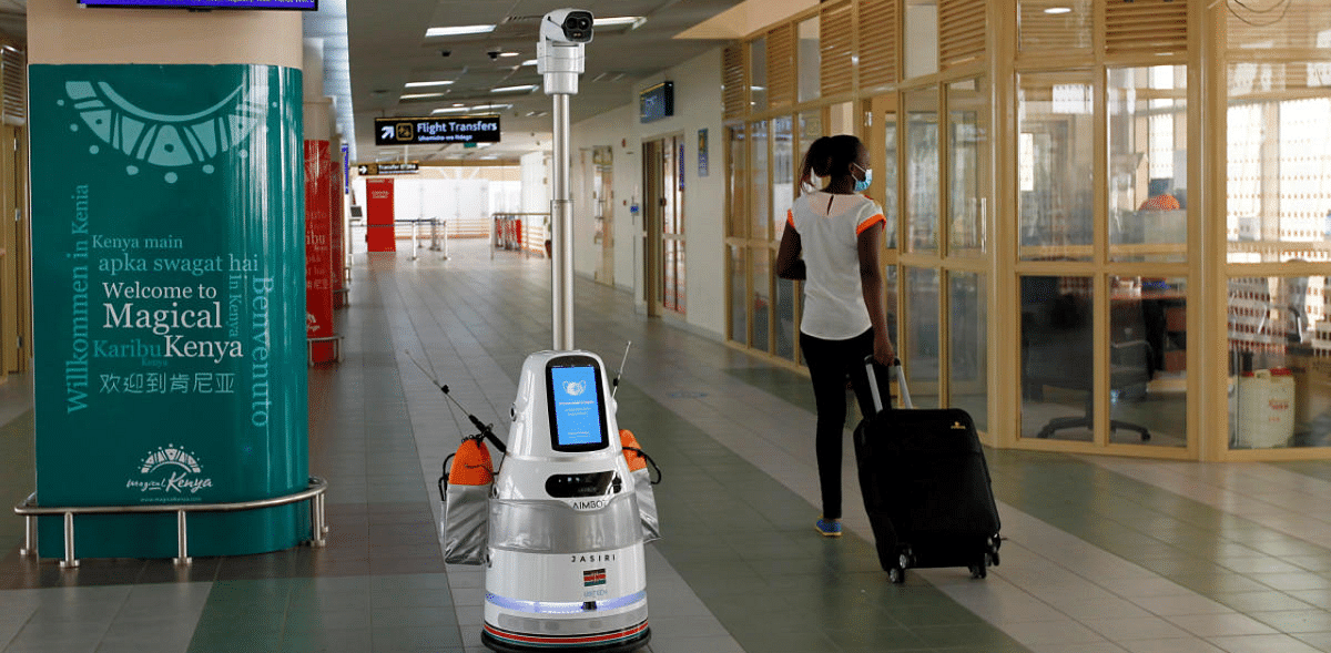 Airport robots give hi-tech boost to Kenya's Covid-19 fight