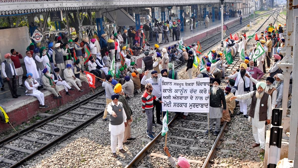 Rail Roko: Farmers sit on tracks in Punjab, Haryana, Rajasthan in protest against farm laws