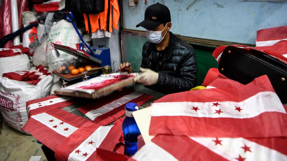 Political crisis means boom times for Nepal's flag makers