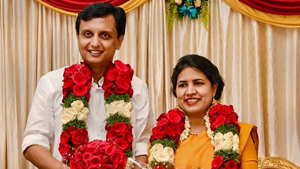 File Photo: Kerala CM Pinarayi Vijayan's daughter Veena married DYFI national president PA Mohammed Riyas at a function, in Thiruvananthapuram, Monday, June 15, 2020. 