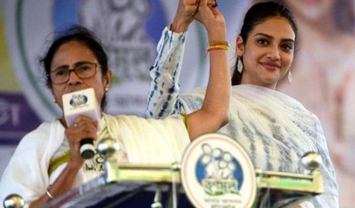 I don't do this even for CM: TMC MP Nusrat Jahan loses cool during a rally for West Bengal Assembly election