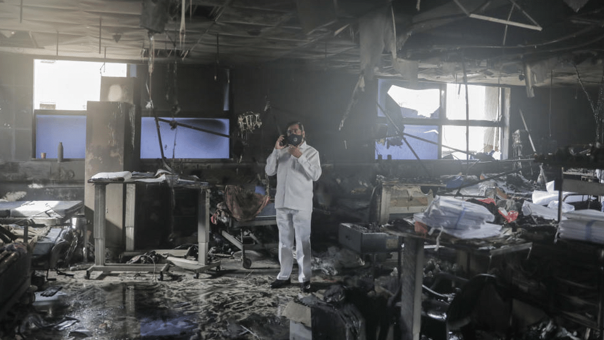 Virar hospital fire: Agitated relatives gherao ministers, hospital CEO