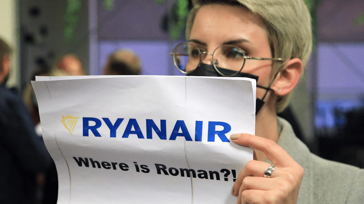 Diverted flight passengers saw Belarus activist 'panicking'