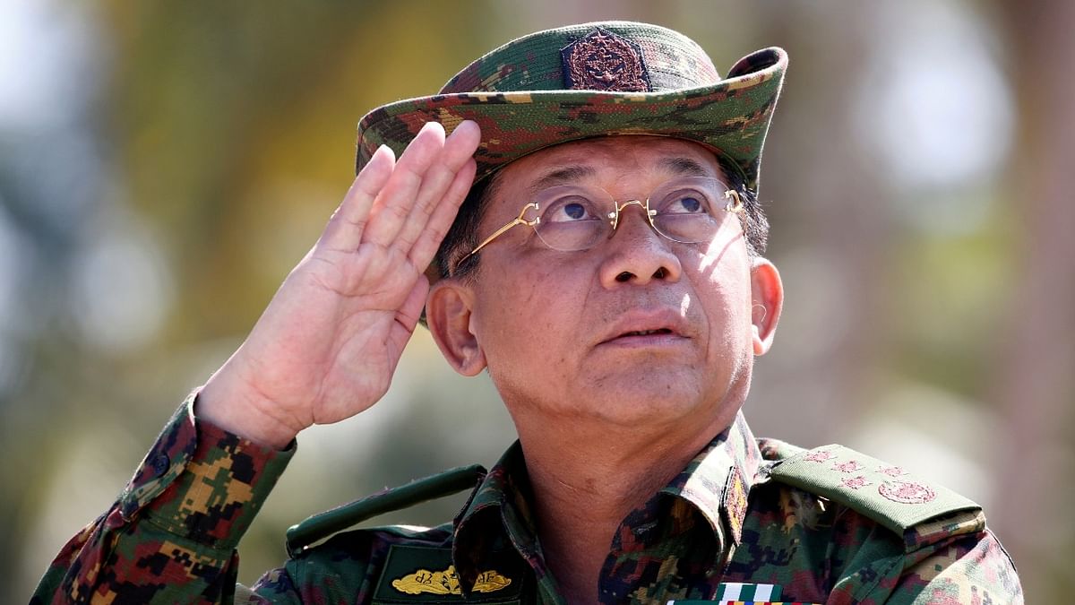 Myanmar junta leader Min Aung Hlaing departs for Russia