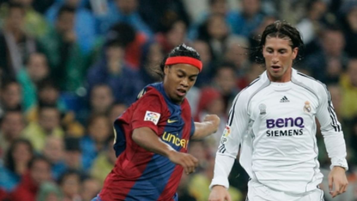 Ronaldinho and Sergio Ramos clash in 'El Clasico' for a cause