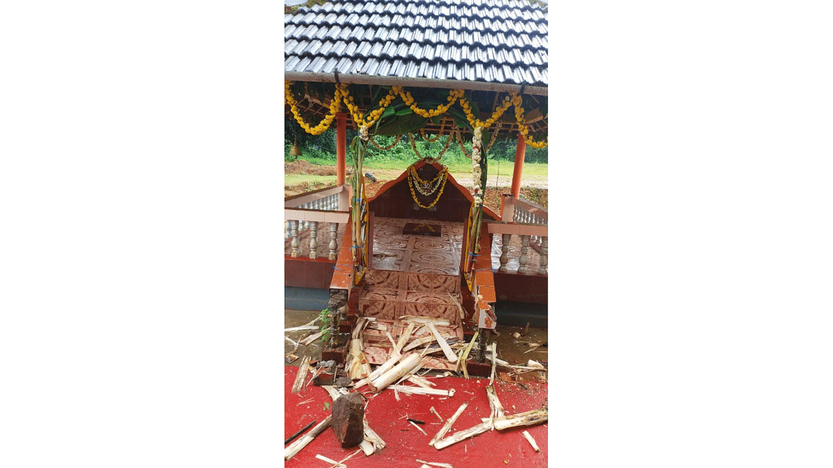 Ganeshotsava Katte damaged in Shiradi village, one held