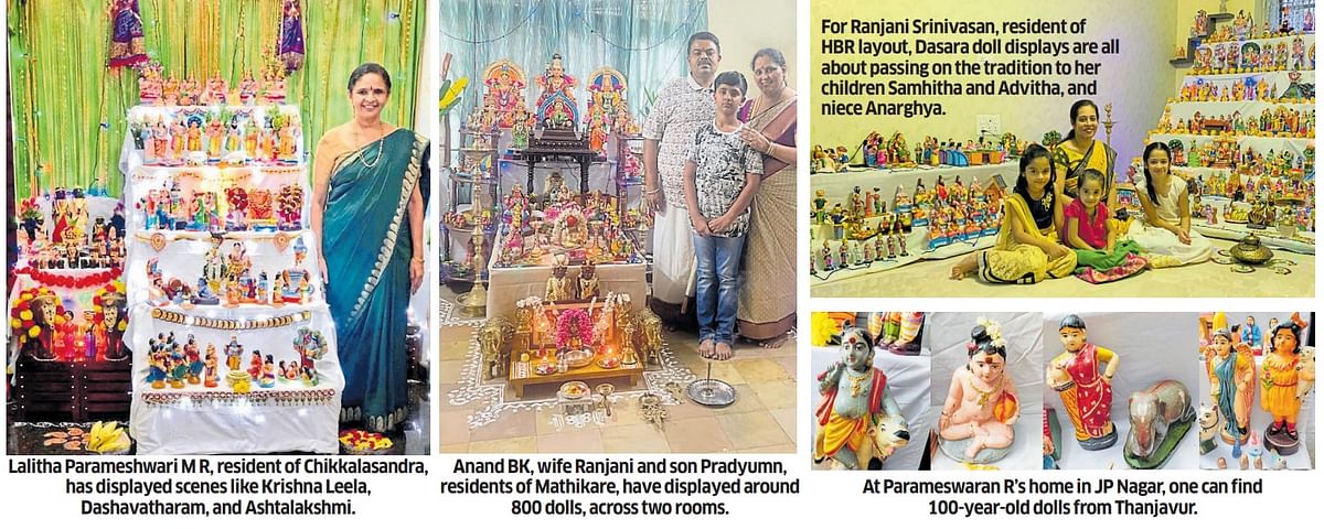 Themed doll displays for Dasara