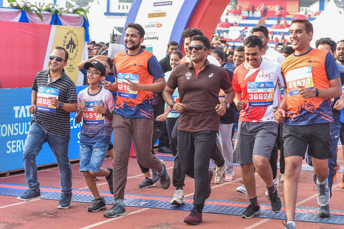 Puneeth led from the front in city running, cycling circles