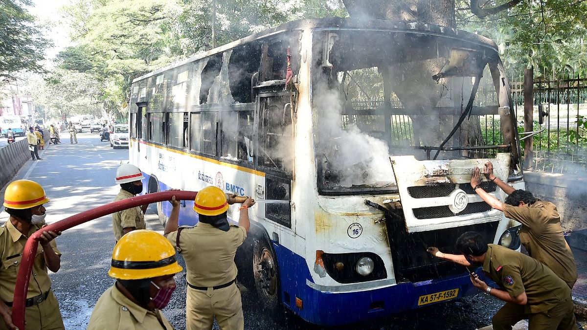 Bus burning: BMTC begins training drivers in firefighting