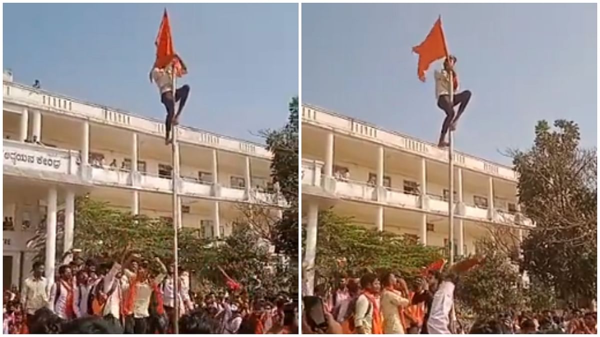 Fact-check: Was Indian national flag ‘removed’ to install saffron flag in Shivamogga college?