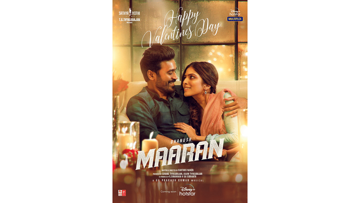 Dhanush-Malavika Mohanan make stunning pair in 'Maaran' Valentine's Day poster