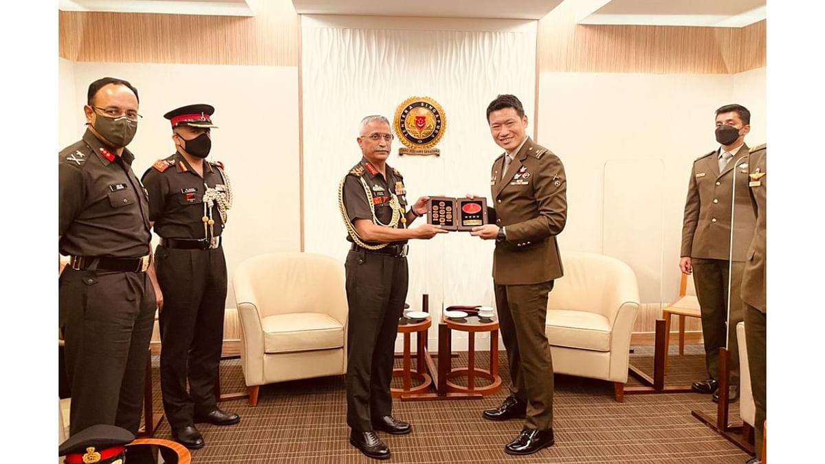 Indian Army chief Gen. Naravane meets Singapore's top military leadership