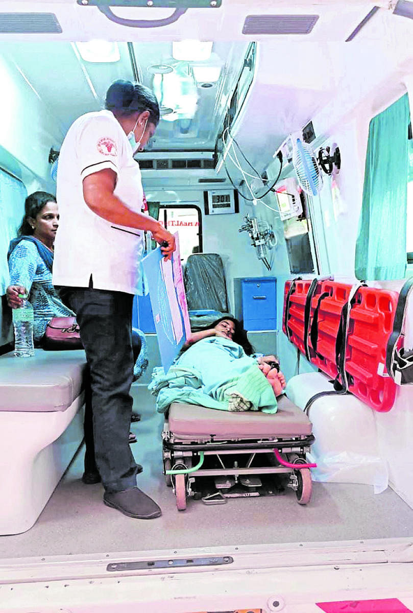 Student injured in accident writes SSLC exam in ambulance with help of scribe