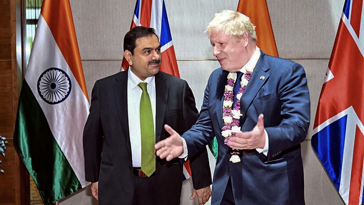 British PM Boris Johnson meets Gautam Adani, inaugurates JCB plant in Gujarat