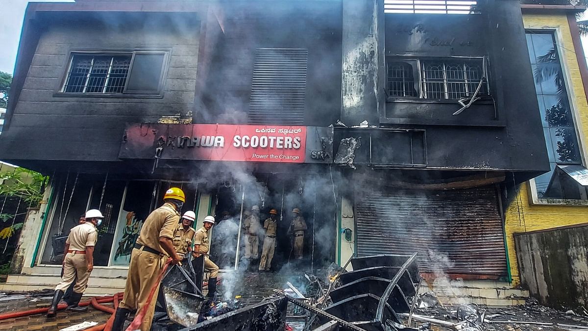 Scooter showroom in Mangaluru gutted in fire