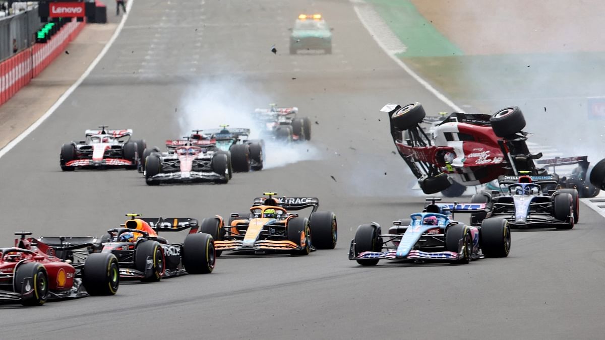 Zhou Guanyu escapes serious injury after multi-car smash at Silverstone