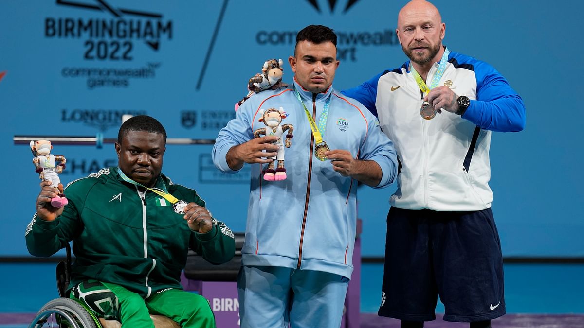 Sudhir wins gold in para powerlifting men's heavyweight in Commonwealth Games