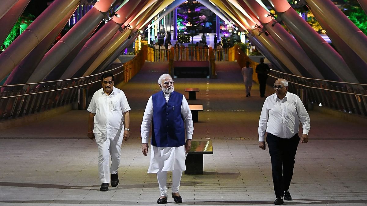 Modi inaugurates Atal Bridge for pedestrians across Sabarmati