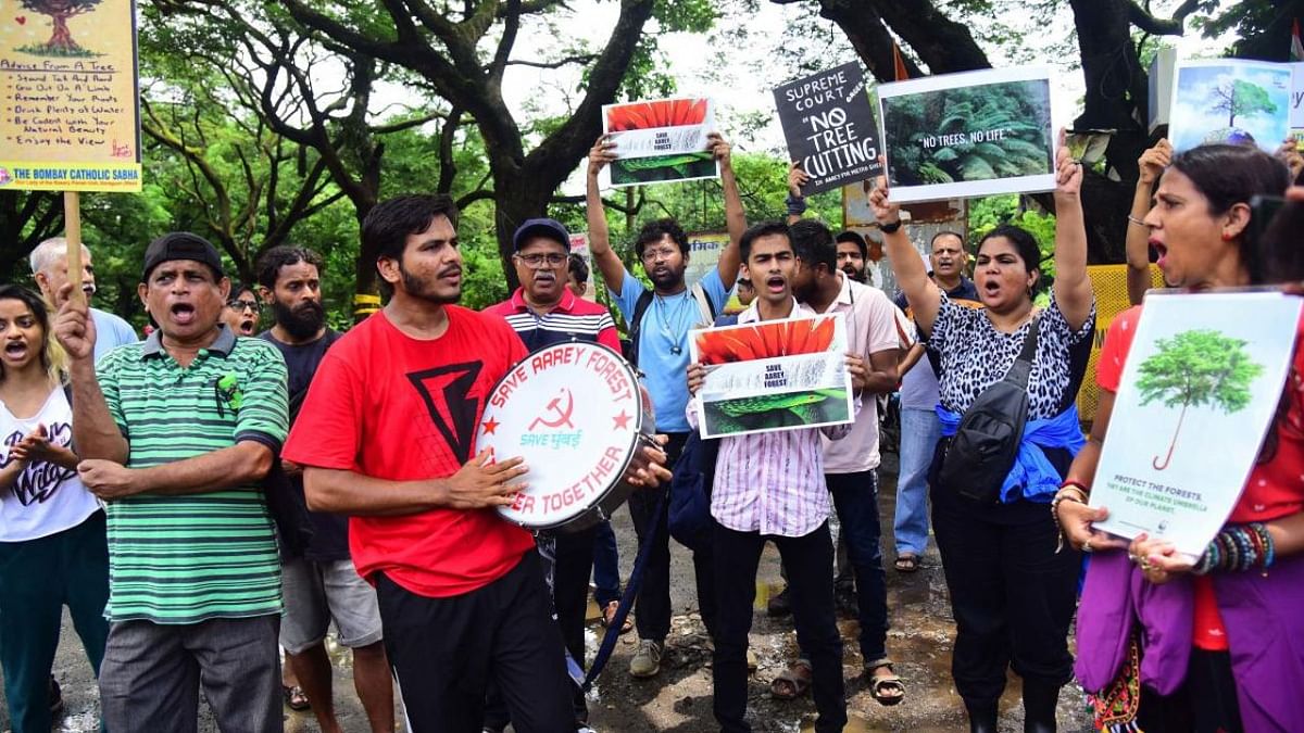 Activists protest against Aarey Metro car shed in Mumbai