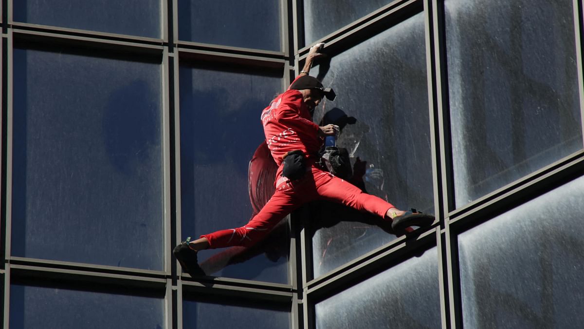 French 'Spider-Man' climbs Paris skyscraper to mark turning 60