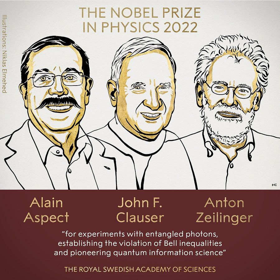  Alain Aspect, John F Clauser, Anton Zeilinger win Nobel Prize in Physics
