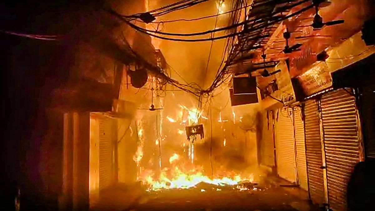 Fire continues at wholesale market in Delhi's Chandni Chowk