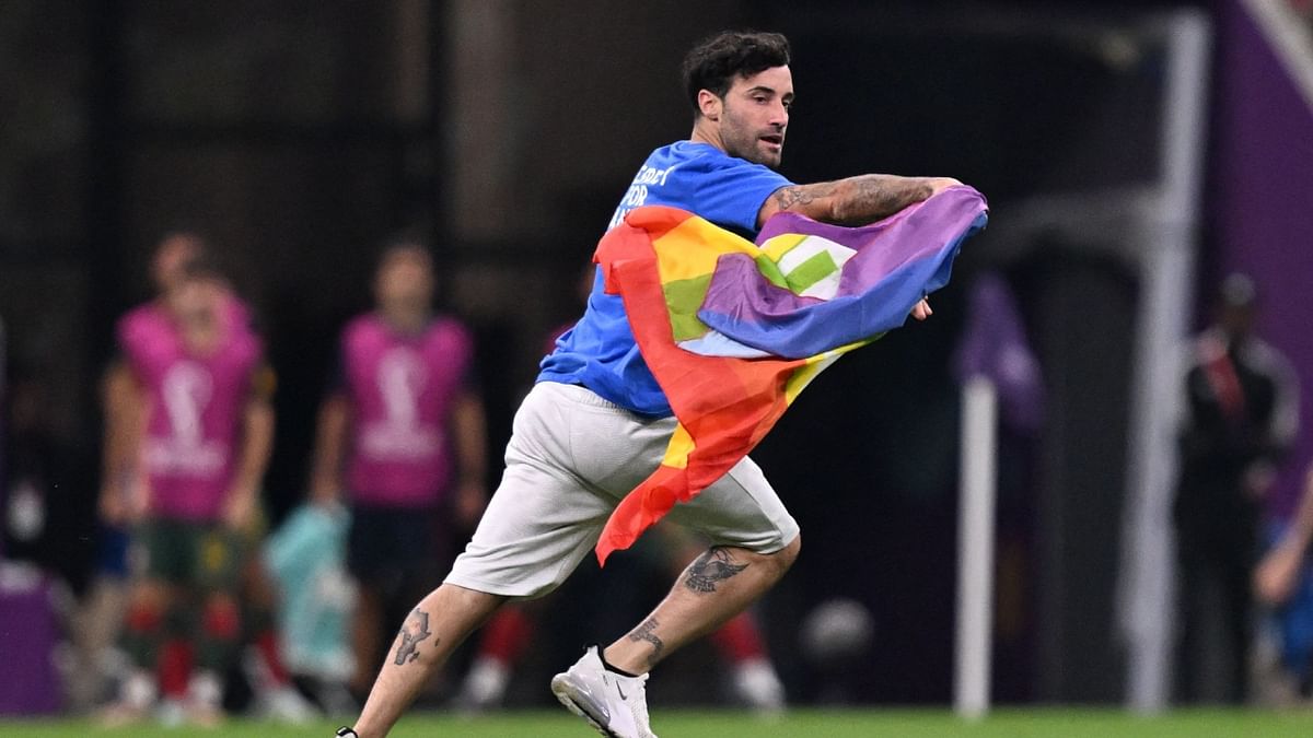 World Cup pitch invader with LGBTQ+ flag released