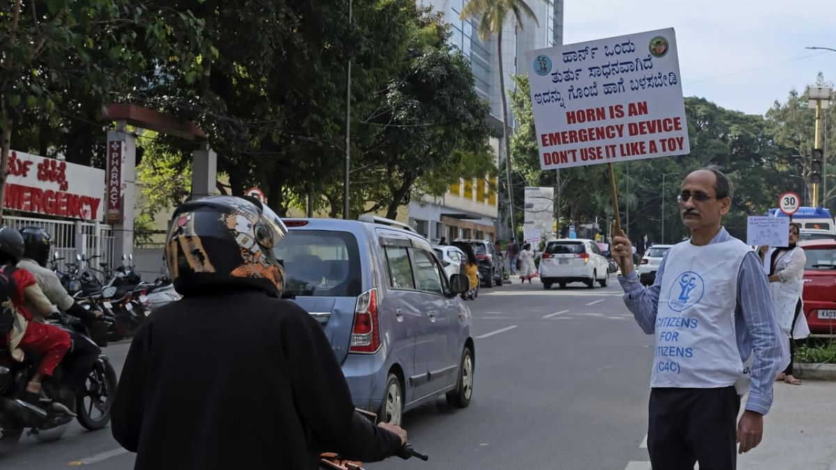 A loud message against honking in Bengaluru