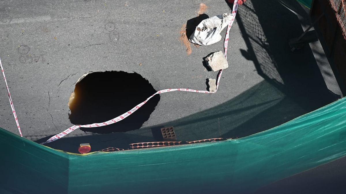 3-metre sinkhole appears on Bengaluru's Brigade Road