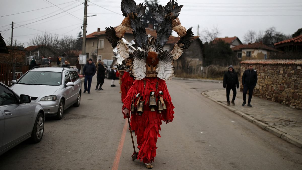 Bulgarians ward off evil spirits in ancient winter festival