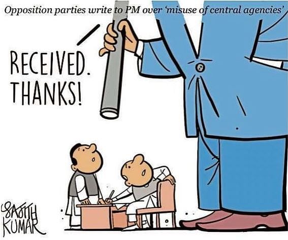 DH Toon | Opposition parties write to PM over 'misuse of central agencies'